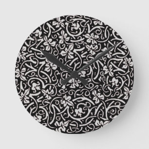 William Morris Grapevine Vine Leaf Pattern Runde Wanduhr