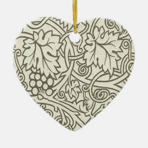 William Morris grau grüne Weinreben Muster Keramik Ornament