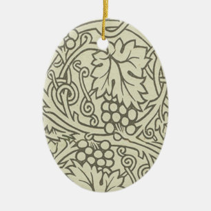 William Morris grau grüne Weinreben Muster Keramikornament