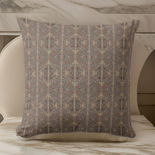 William * Morris Graue Pfirsich-Blumen Vintage Kissen