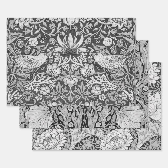 William Morris, Gray Monotone Geschenkpapier Set (Set)