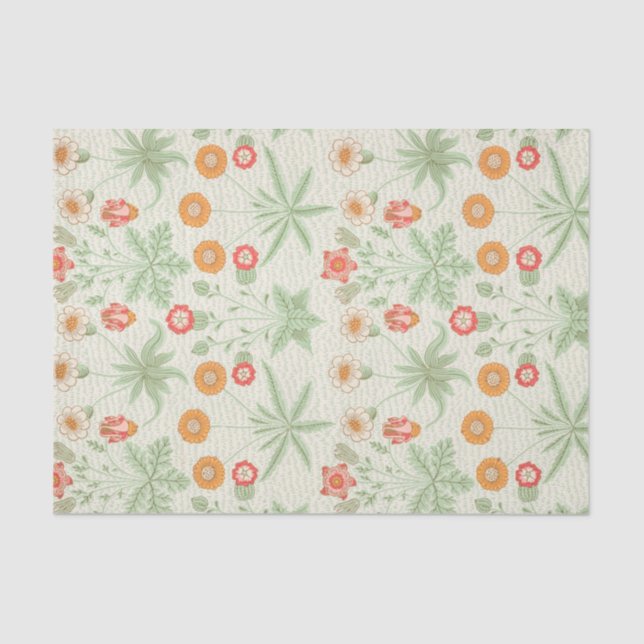 William Morris Green Blume Design Seidenpapier (Vorderseite)