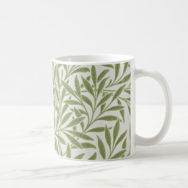 William Morris Green Floral Botanical Pattern Kaffeetasse (Rechts)