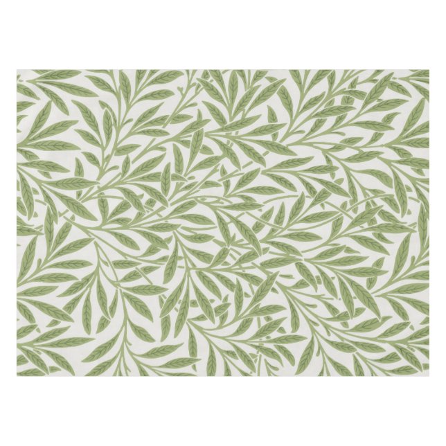 William Morris Green Floral Botanical Pattern Tischdecke (Vorderseite (Horizontal))