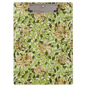 William Morris Green Honeysuckle Blumen-Wallpaper Klemmbrett