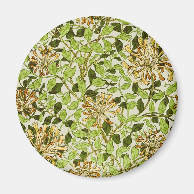 William Morris Green Honeysuckle Blumen-Wallpaper Magnet (Vorne)