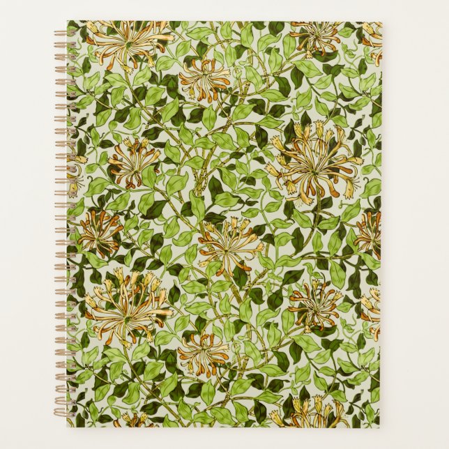 William Morris Green Honeysuckle Blumen-Wallpaper Planer (Vorderseite)