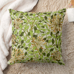 William Morris Green Honeysuckle Blumenwallpaper Kissen