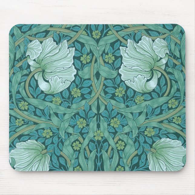 William Morris - Green Pimpernel Pattern Mousepad (Vorne)
