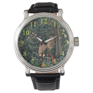 William Morris Greenery Fox Wildlife Armbanduhr