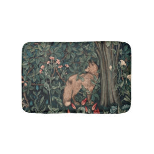 William Morris Greenery Fox Wildlife Badematte