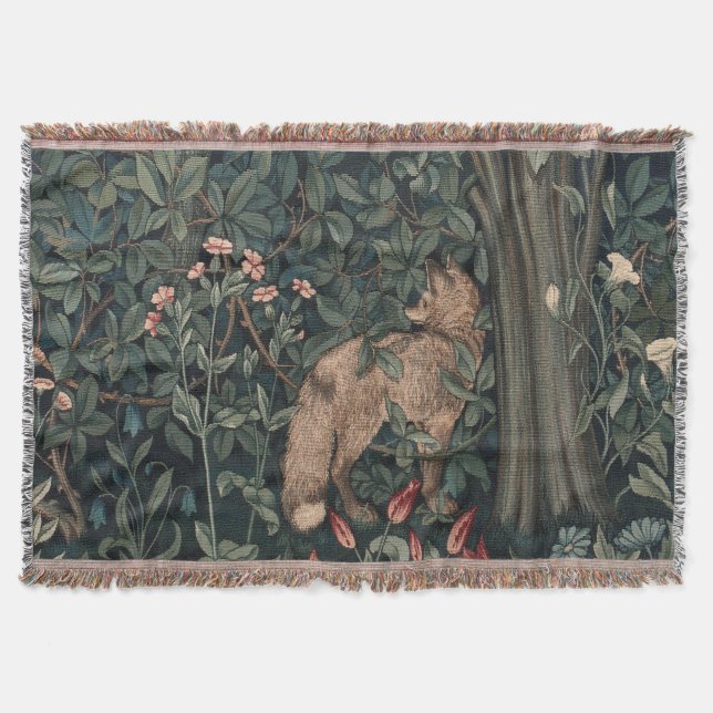 William Morris Greenery Fox Wildlife Decke (Vorderseite)