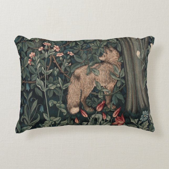 William Morris Greenery Fox Wildlife Dekokissen (Vorderseite)