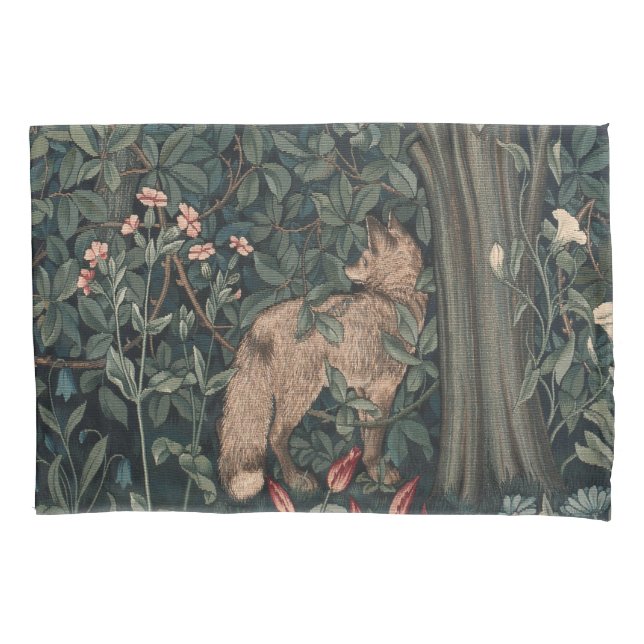 William Morris Greenery Fox Wildlife Kissenbezug (Vorderseite)