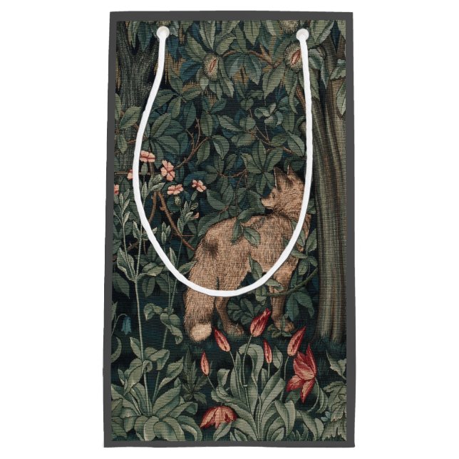 William Morris Greenery Fox Wildlife Kleine Geschenktüte (Vorderseite)