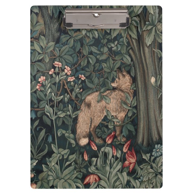 William Morris Greenery Fox Wildlife Klemmbrett (Vorderseite)