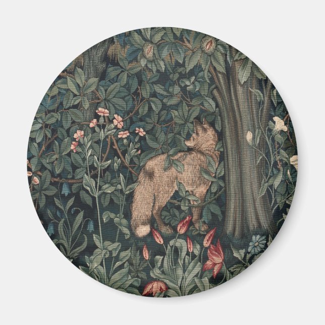 William Morris Greenery Fox Wildlife Magnet (Vorne)