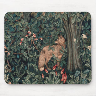 William Morris Greenery Fox Wildlife Mousepad