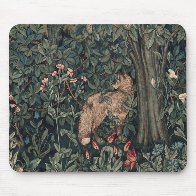 William Morris Greenery Fox Wildlife Mousepad (Vorne)