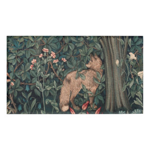 William Morris Greenery Fox Wildlife Namenschild