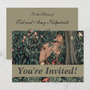 William Morris Greenery Fuchs Wildtier Kunst Einladung