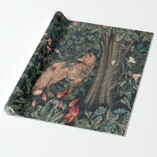 William Morris Greenery Fuchs Wildtier Kunst Geschenkpapier