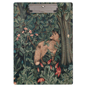 William Morris Greenery Fuchs Wildtier Kunst Klemmbrett