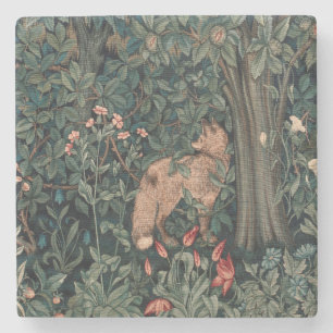 William Morris Greenery Fuchs Wildtier Kunst Steinuntersetzer