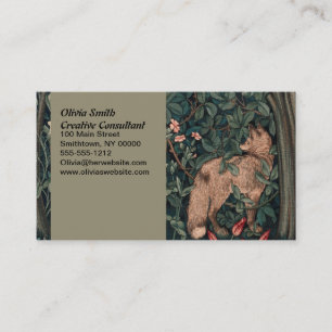 William Morris Greenery Fuchs Wildtier Kunst Visitenkarte