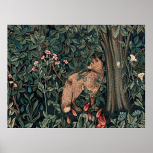William Morris Greenery Fuchs Wildtiere  Poster