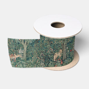 William Morris Greenery Wald Tier Botanisch Satinband