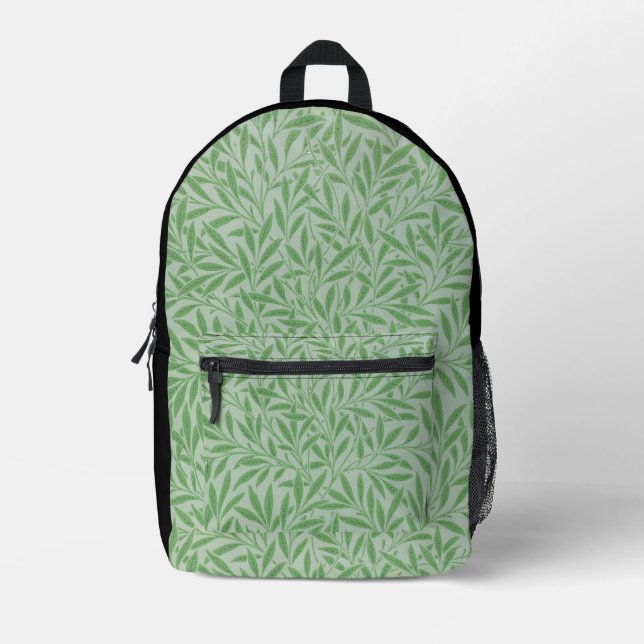 William Morris grüne Blätter Kunst niedlicher Ruck Bedruckter Rucksack (Vorderseite)