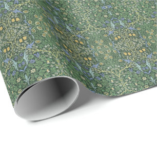 William Morris Grüne Florale Vintage Weiße Gänsebl Geschenkpapier