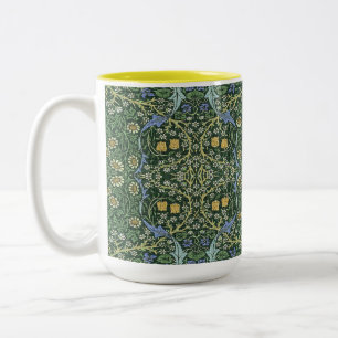 William Morris Grüne Florale Vintage Weiße Gänsebl Zweifarbige Tasse