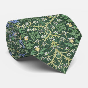 William Morris Grüne Florale Vintage Weiße Margeri Krawatte