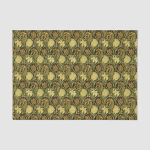 William Morris Grüne Tulpen-Lilien-Tapete Seidenpapier
