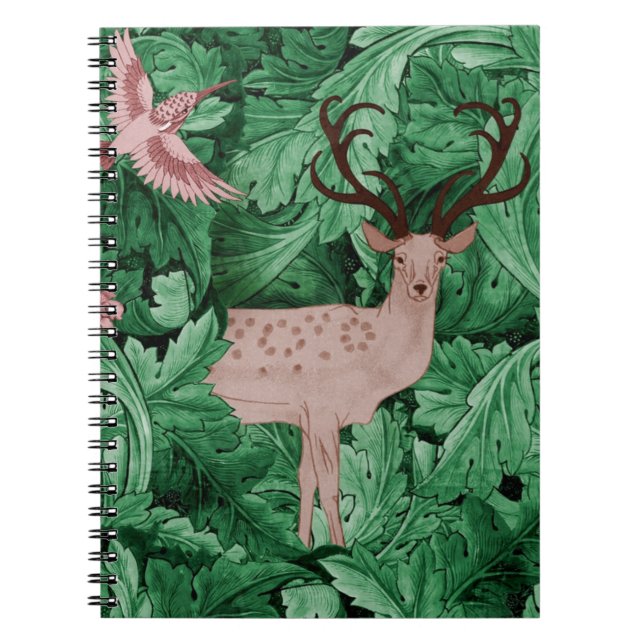 William Morris grüner Hintergrund Notizblock (Vorderseite)