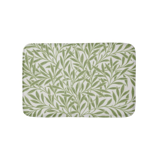 William Morris Grünes Blumen Botanisches Muster Badematte (Vorderseite)