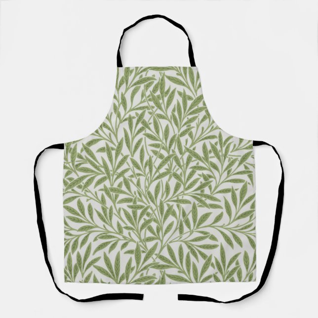 William Morris Grünes Blumen Botanisches Muster Schürze (Vorderseite)