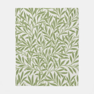 William Morris Grünes Florales Botanisches Muster Fleecedecke