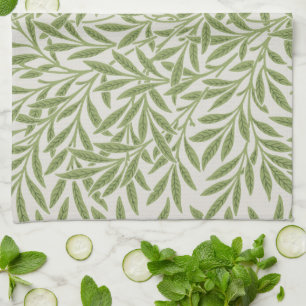 William Morris Grünes Florales Botanisches Muster Geschirrtuch