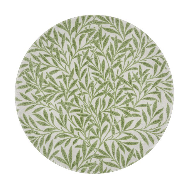 William Morris grünes florales botanisches Muster Schneidebrett (Vorderseite)