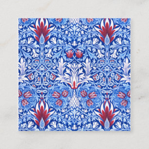 William Morris Hellblau Schlangenkopf Quadratische Visitenkarte