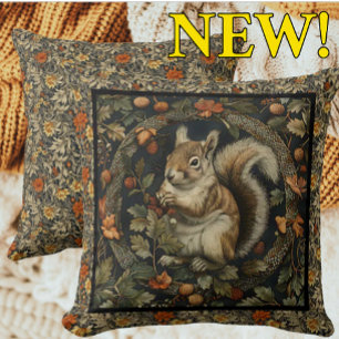 William Morris Herbst Eichhörnchen Herbstlaub Kissen