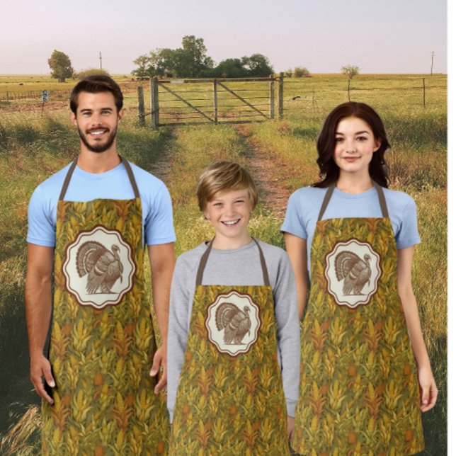 William Morris Herbst Truthahn Mais  Schürze (Make it a Thanksgiving family affair!)