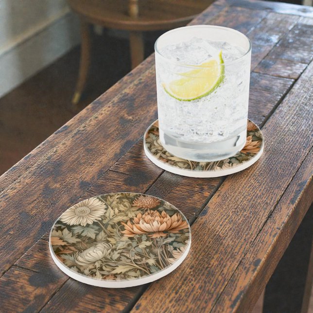 William Morris Herbstblumen Getränkeuntersetzer (Von Creator hochgeladen)