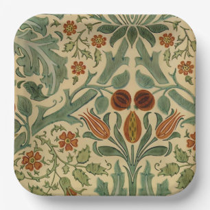 William Morris Herbstfarben, Vintage-Blumenmuster Pappteller