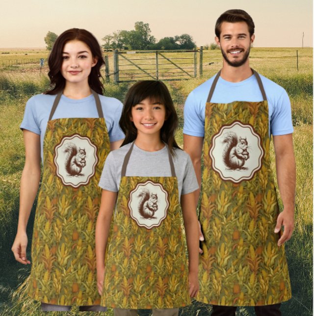William Morris Herbstmais Eichhörnchen Retro  Schürze (Make it family time!)