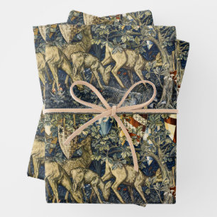 William Morris Hirsch und Schilde in üppiger Lands Geschenkpapier Set