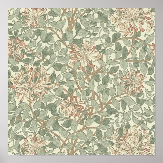 William Morris Honeysuckle Blume Wallpaper Poster (Vorne)